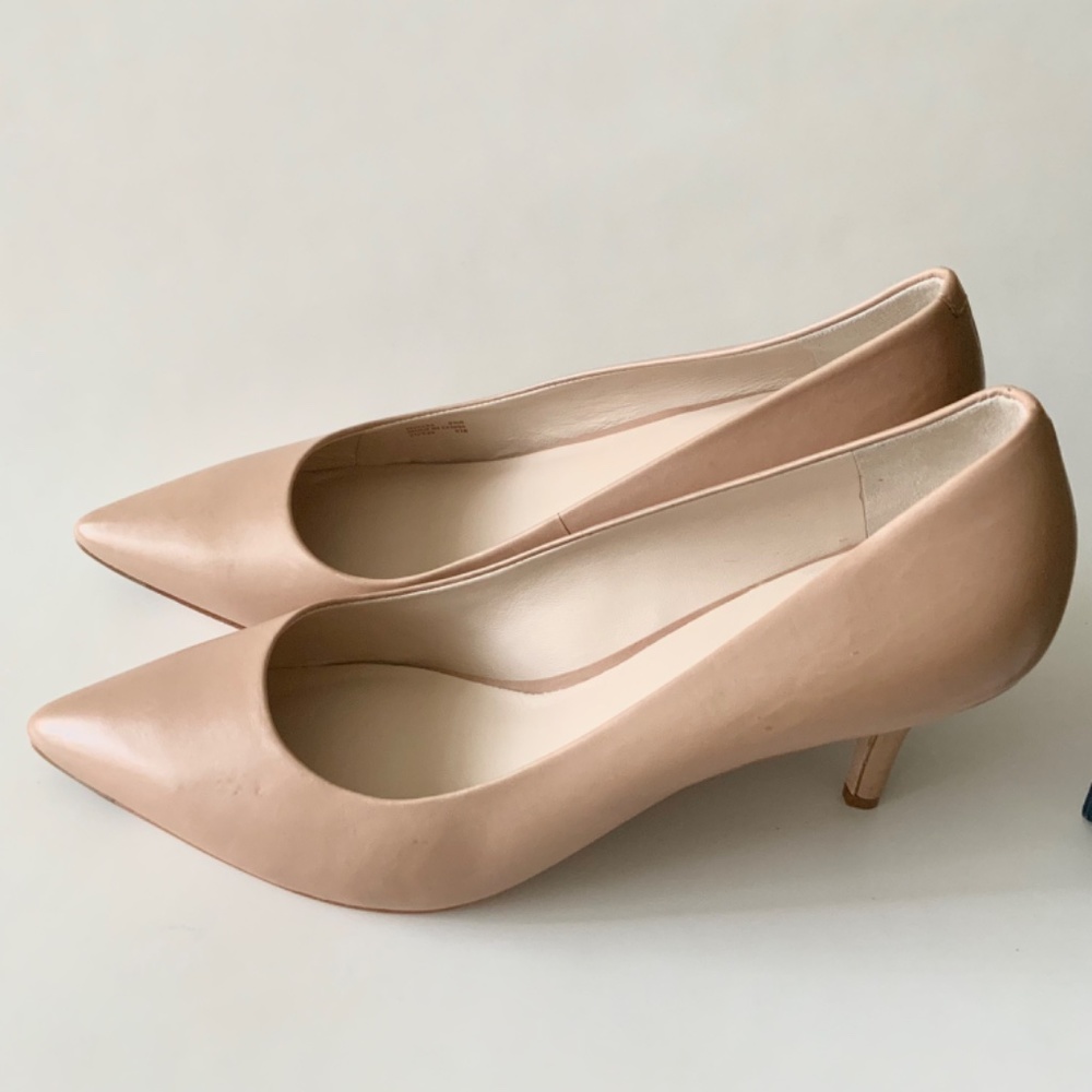 Cole Haan Vesta Nude Leather Pumps Heels Beige Dress Shoes 8.5 - Picture 9 of 15